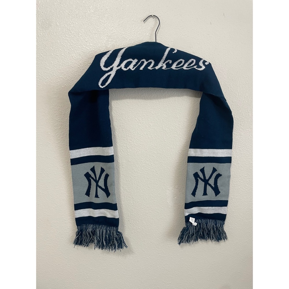 Forever Collectibles Scarf Unisex OS Navy Blue Excellent MLB NY Yankees Knit